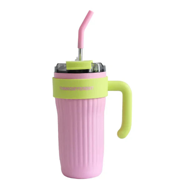 Straw Handle Thermos Cup